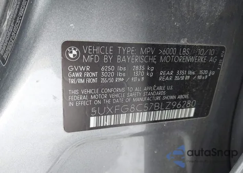 2011 BMW X6 xDrive50I z USA, uszkodzony, nr VIN 5UXFG8C57BLZ96280